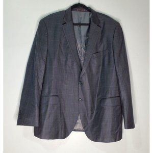 Peter Millar 46R Wool Dark Gray Plaid 2 Button Blazer Classic Career Suit